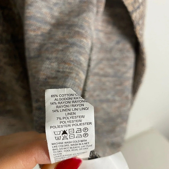 LUCKY Brand Cotton-Linen Tweed Aztec  Print Cardigan Size Large - Picture 9 of 9